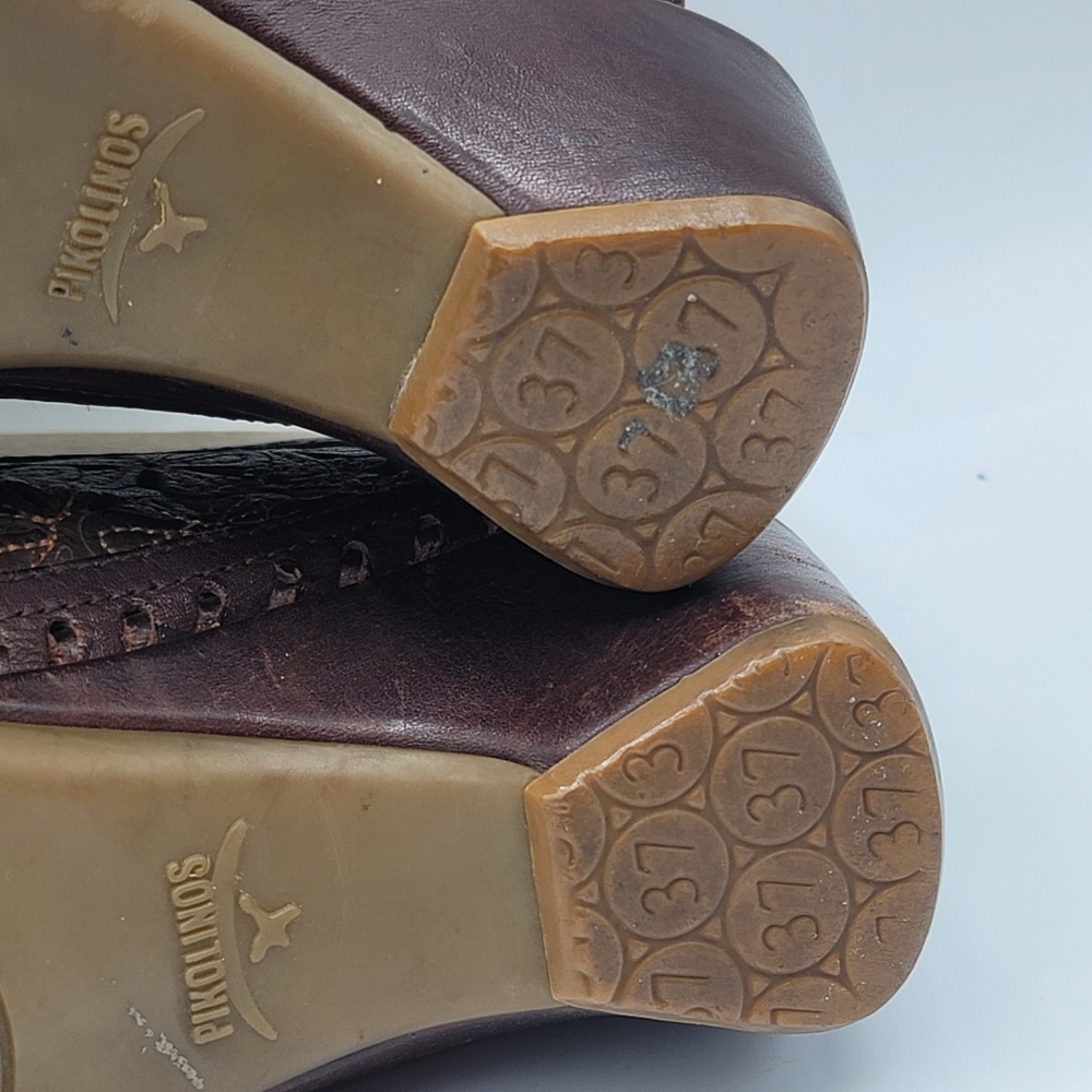 Pikolinos Romana Leather Slingback Wedge Sandals, Vintage, Womens 37 6.5 7 - Picture 14 of 16